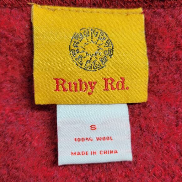 Ruby Rd Womens Jacket Size S Red Wool Patch Pockets Chinese Traditional Style - Picture 2 of 9